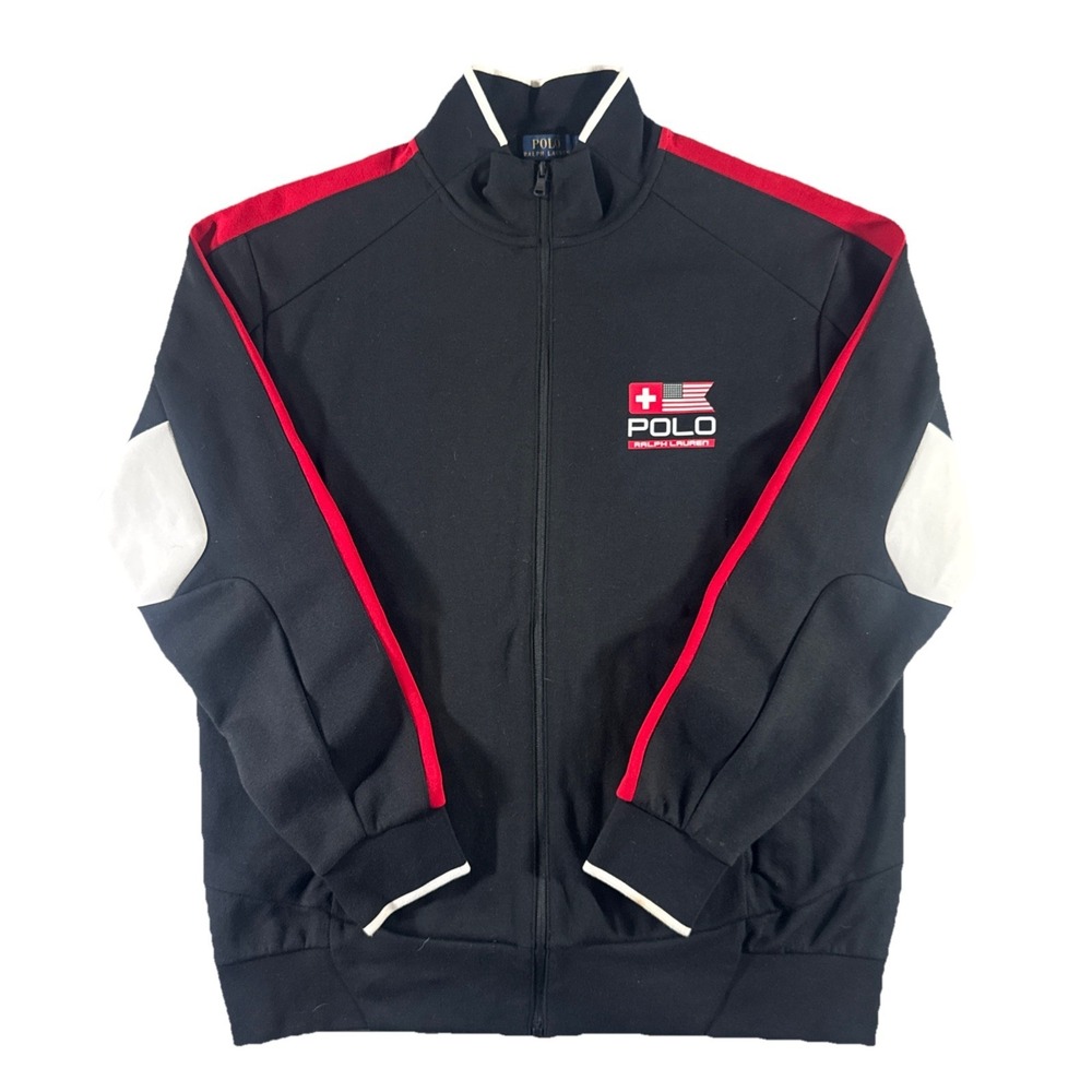 Polo Ralph‎ Lauren Track Suit Men's Large Tall Swiss USA Flag Full-Zip Collared